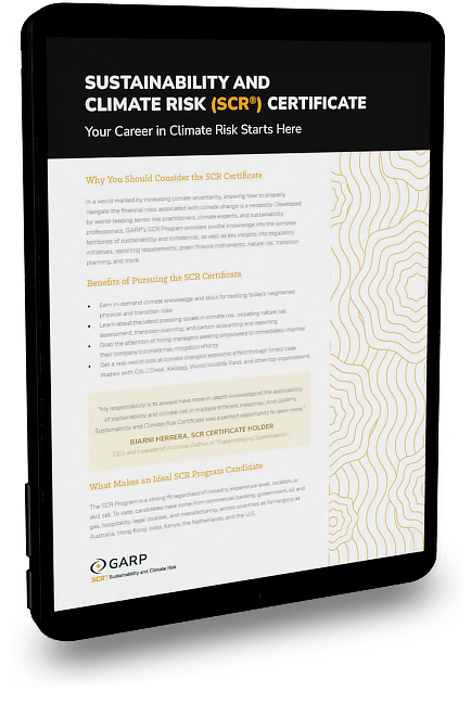 Garp Sustainability And Climate Risk Certificate Review SCR® Certification At A Glance Download | GARP